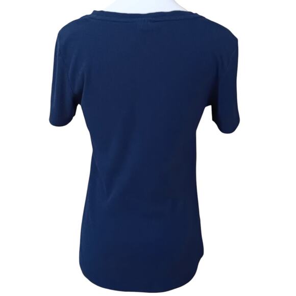 Y2K 2000s 90s Vintage Ribbed Knit Tee Shirt Top S Whimsigoth Grunge‎ Retro Basic - Picture 7 of 7